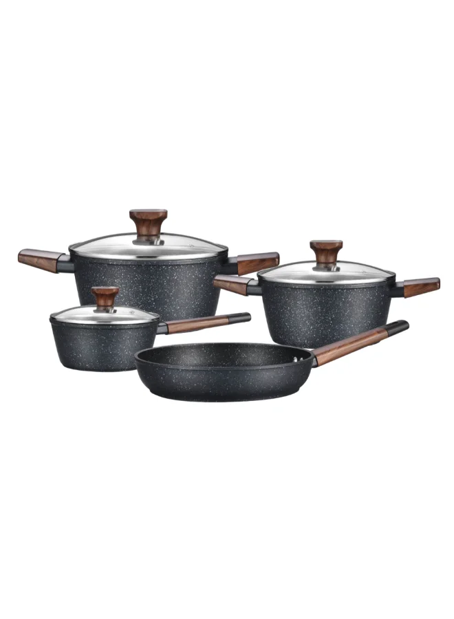 بارفيت طقم أواني طهي ألومنيوم مطروق 7 قطع أسود وبني 31 x 15 x 56 سم HS-16
